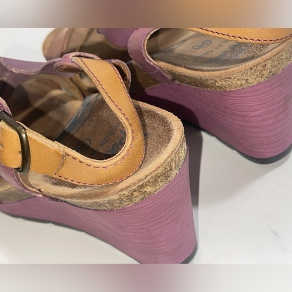 WANDA PANDA Purple & Tan Wedge Strappy Sandals size‎ 36. 5 - Picture 7 of 9